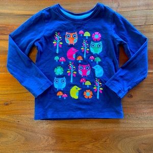 Hanna Andersson 110 Girls Blue Long Sleeve 5 EUC